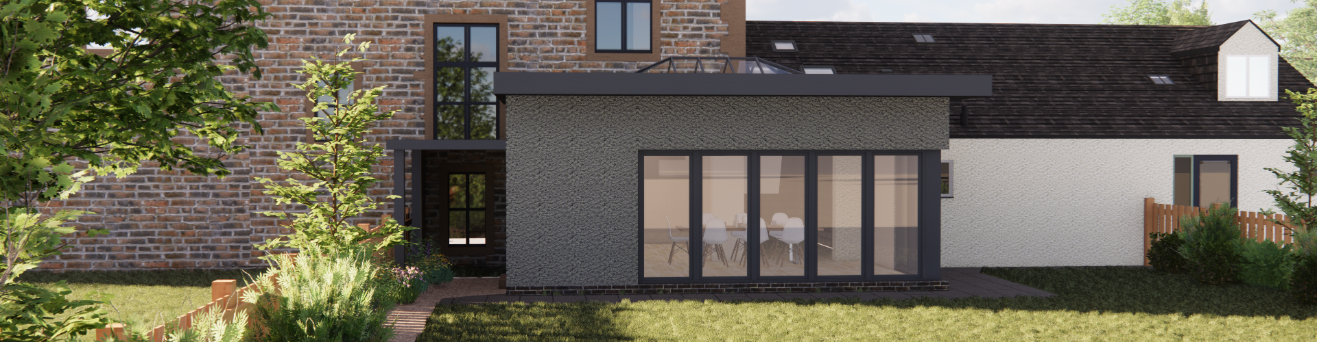 3D model showing exterior of extension