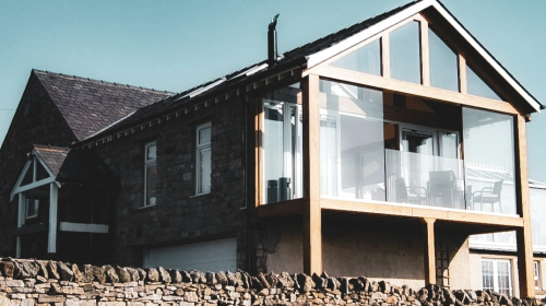 House with stone wall